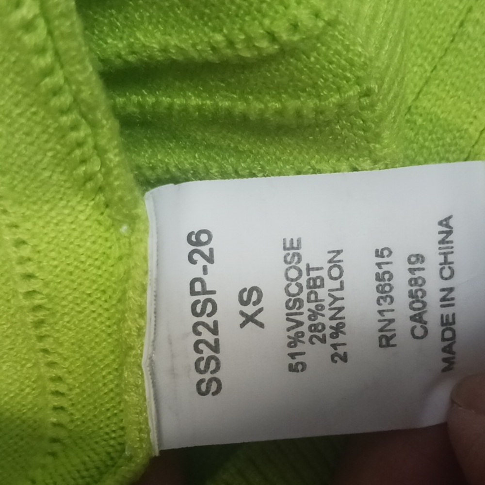 Lime Green One-Shoulder Ribbed Top - Picture 3 of 3